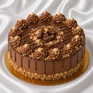 Nutella hazelnut cake with roasted
  hazelnuts and chocolate hazelnut drizzle